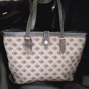 Dooney & Bourke Black and Cream Patterned Tote